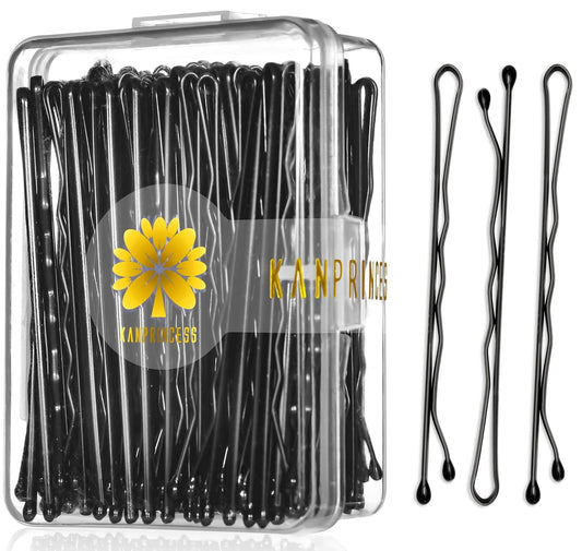 100PCS 2.4Inch Bobby Pins Black,Pain-Free Bobby Pins for All Hair Types,Hair Pins for Women Girls,Hairpins for Buns with Box(Black)