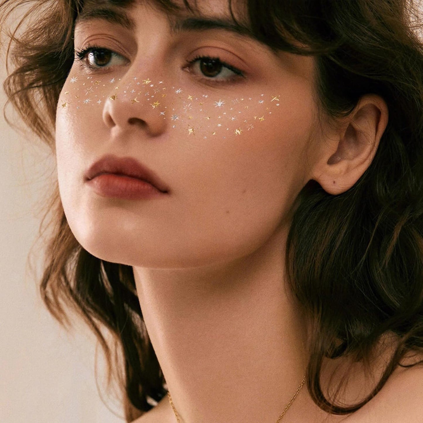 Makeup Patches - Face Glitter Speckles - Glow Up Cute Glitter Makeup Accessories for Women - Cosmetic Glitter Tattoos for Face - 12 Sheet