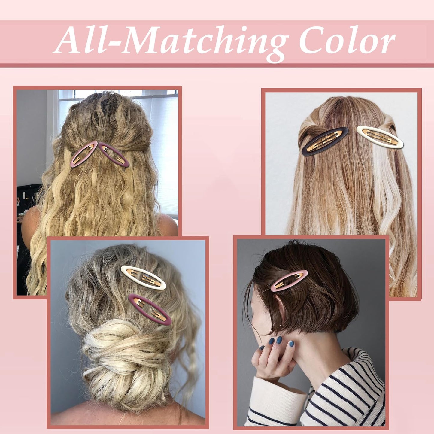 26 Pcs Metal ellipse Hair Clips No Slip for Women & Girls,Strong Hold Matte Hair Clips for Thick Hair & Thin Hair,Hair Barrettes for Women