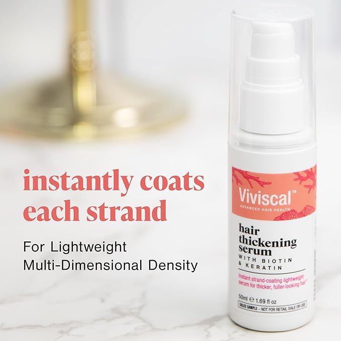 Viviscal Hair Thickening Serum, Instant Lightweight Hair Product, Leave-in Elixir for Thicker, Fuller Looking Hair, with Keratin & Biotin, 50ml (1.69 fl. oz.)