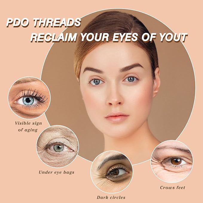 elves Pdo Threads for Eyes Lift Mono Type 30g38mm Pdo Lifting Thread for Fox Eye 40pcs Pdo Threads for Face Lift with Blunt Tips Smooting Eye Wrinkles Improves Skin's Firmness and Elasticity