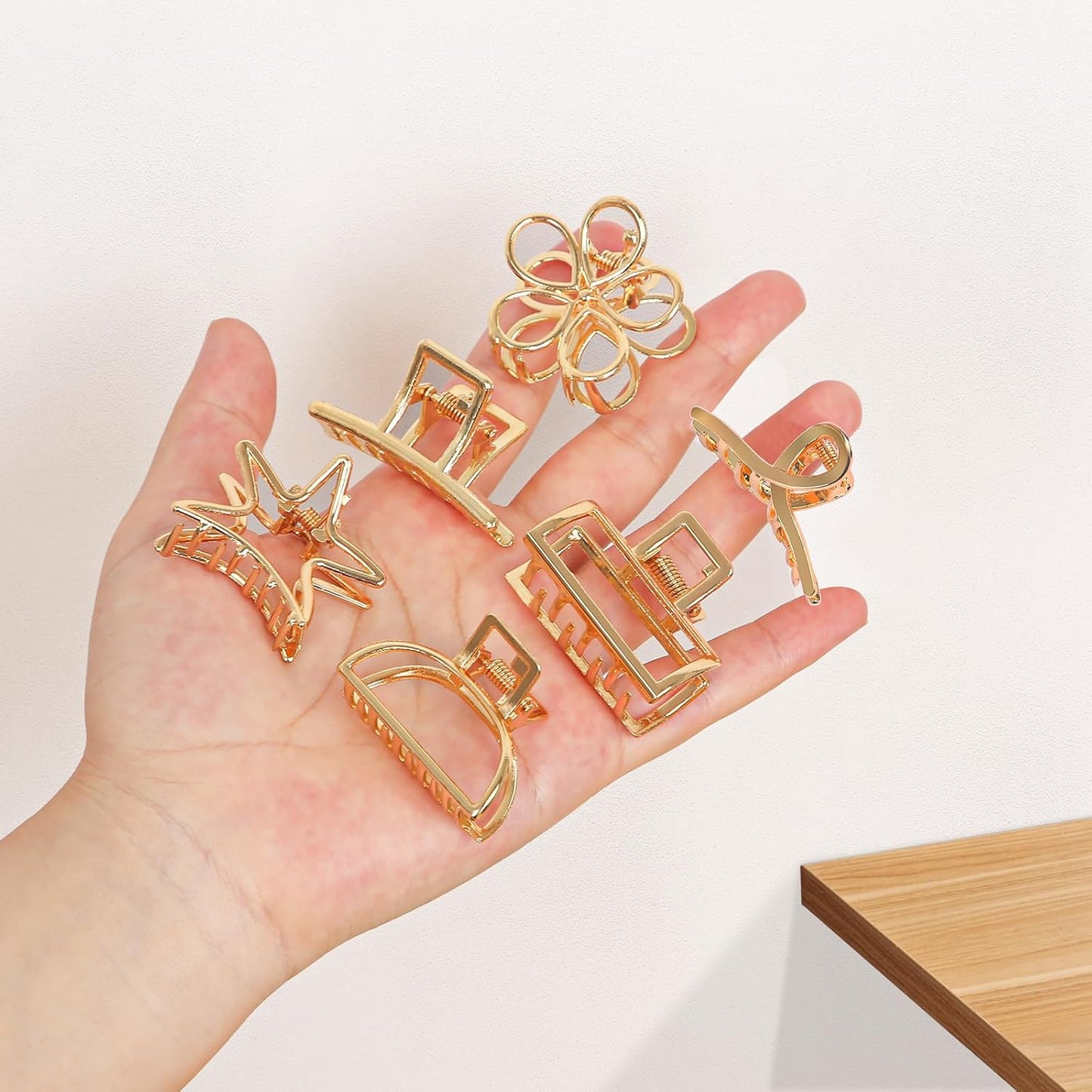 Gold Hair Clips for Women, 10 Pcs Small Gold Claw Clips for Women and Girls, Mini Metal Hair Accessories