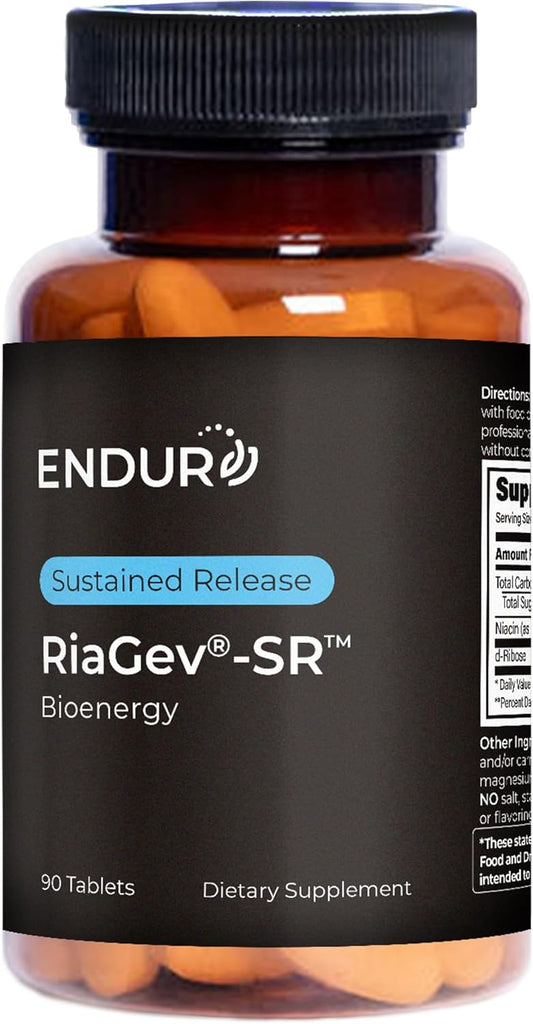 Endur RIAGEV-SR, Sustained Release NAD+ Booster for Helping You Feel & Perform Your Best, Ribose & Niacinamide, Vegan, Gluten Free (90 Tablets)