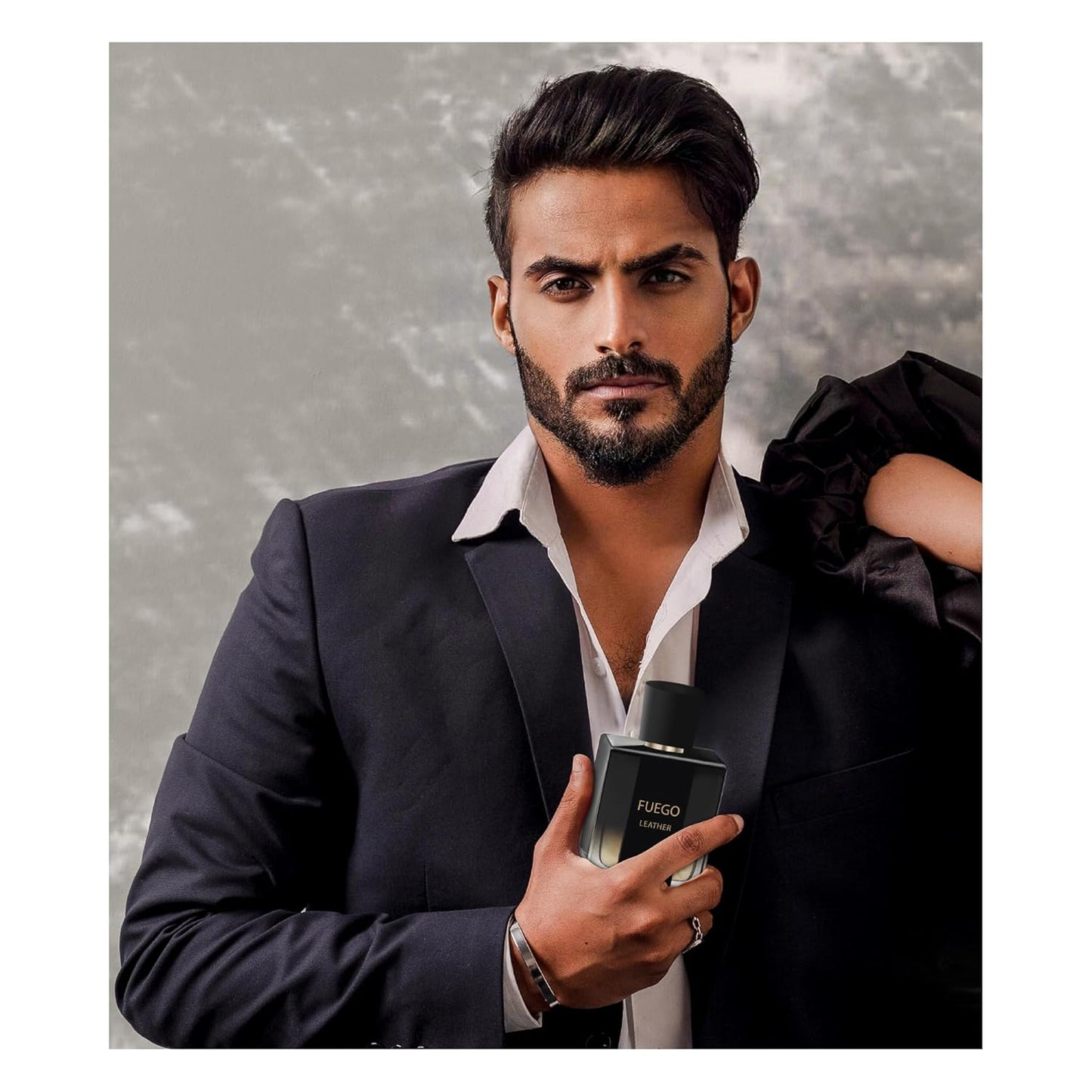 Fuego Leather Perfume for Men – Long Lasting Arabian Eau De Parfum, 100mL (3.34 Fl oz) Men Perfume with Bergamot, Lavender, Vetiver, Sandalwood & Amber - Ideal Gift for Father's Day