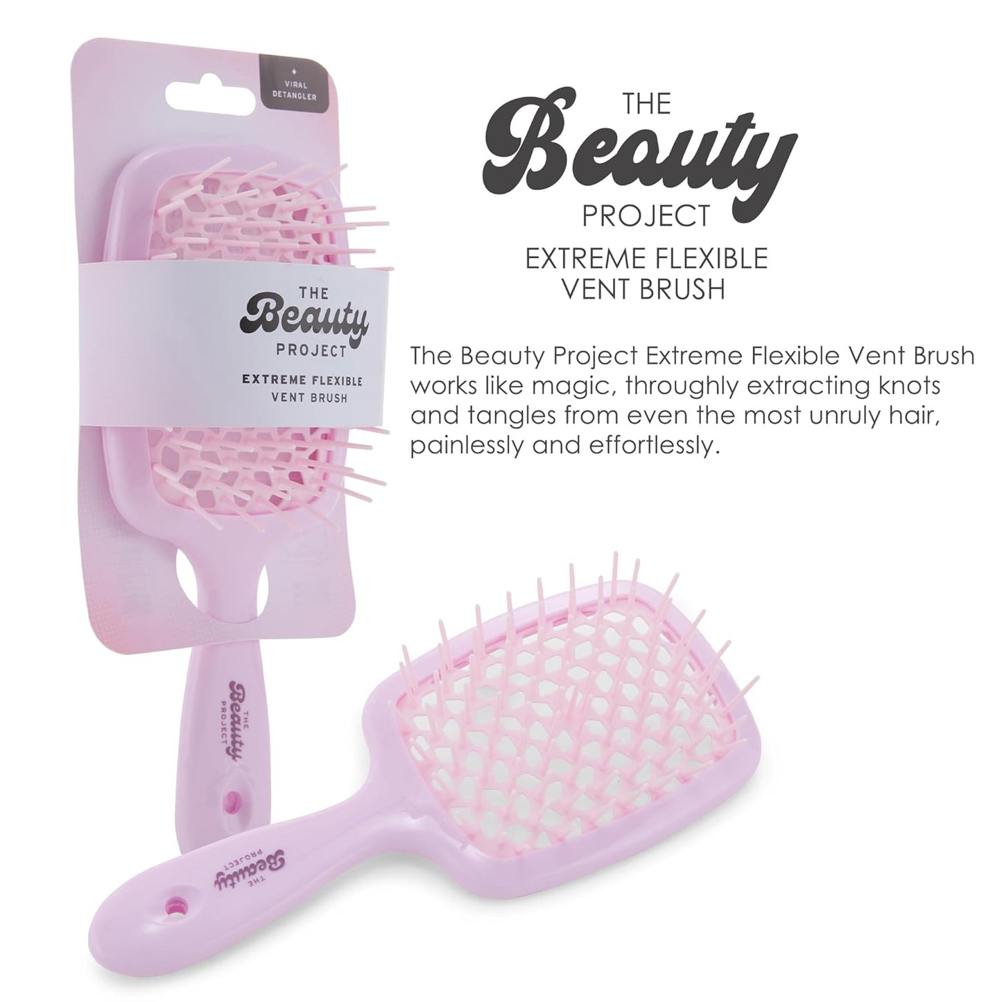 Detangling Brush for All Wet or Dry Hair Types - Pain-Free Brushing, Vented Hair Brush - Lightweight Handle with Extreme Flex to Contour to Scalp (Amethyst)
