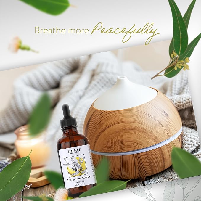 HBNO Lemon Eucalyptus Essential Oil - Huge 4 oz (120ml) Value Size - Natural Lemon Eucalyptus Oil - Perfect for Cleaning, Aromatherapy, DIY, Soap & Diffuser - Lemon Eucalyptus Essential Oil