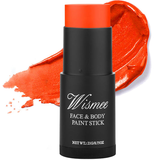 Orange Eye Black Stick for Sports,UV Neon Orange Face Paint Stick Non-Toxic Oil Based Face Body Paint High Pigmented Face Paint for Halloween Cosplay Party Sfx Makeup