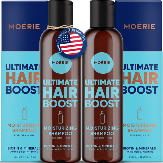 Moerie Ultimate Hair Growth Shampoo – For Longer, Thicker, Fuller Hair - Vegan Friendly Volumizing Hair Products – Paraben & Silicone Free – All Hair Types – Reverse Hair Loss – Moisturizing, 2 pack