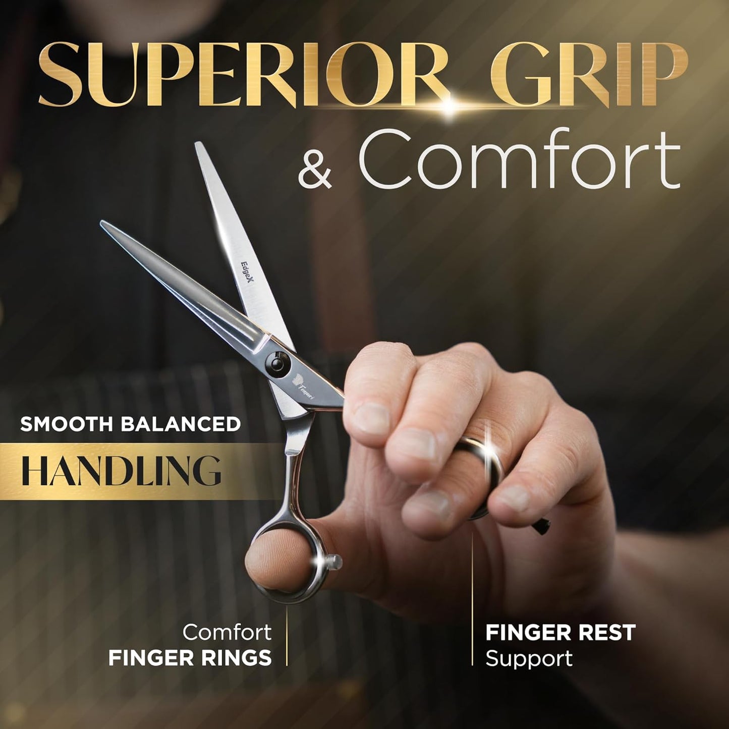 Fagaci Hair Cutting Scissors Set 6" Razor-Sharp, Professional Hair Scissors with Precise Cut and No Snag, Thinning Shears for Haircutting, Lasting Sharpness and Durable Steel Haircut Barber Shears