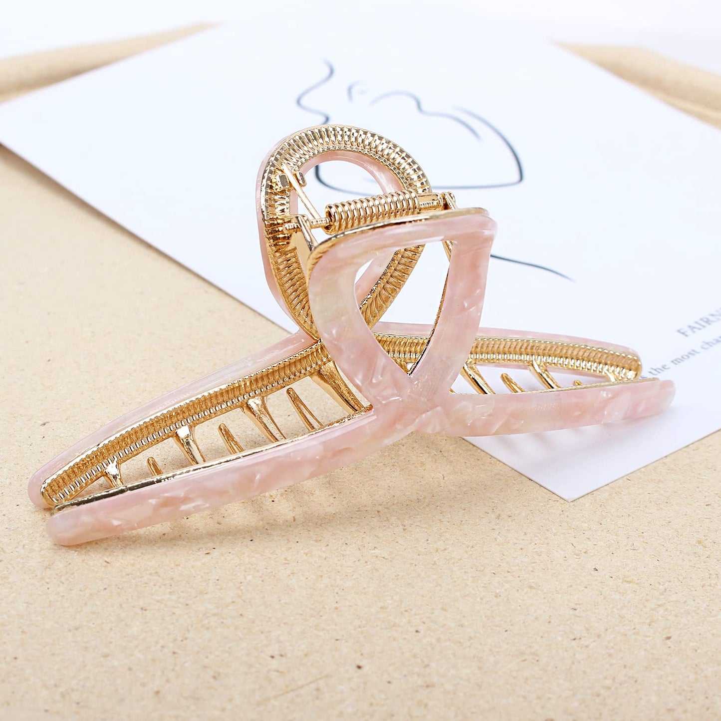 Big Large Butterfly Acetate Hair Clamps with Strong Hold for Long Thick Hair - 4.7" Hair Claw Clips for Women (1 Pc, Pink)