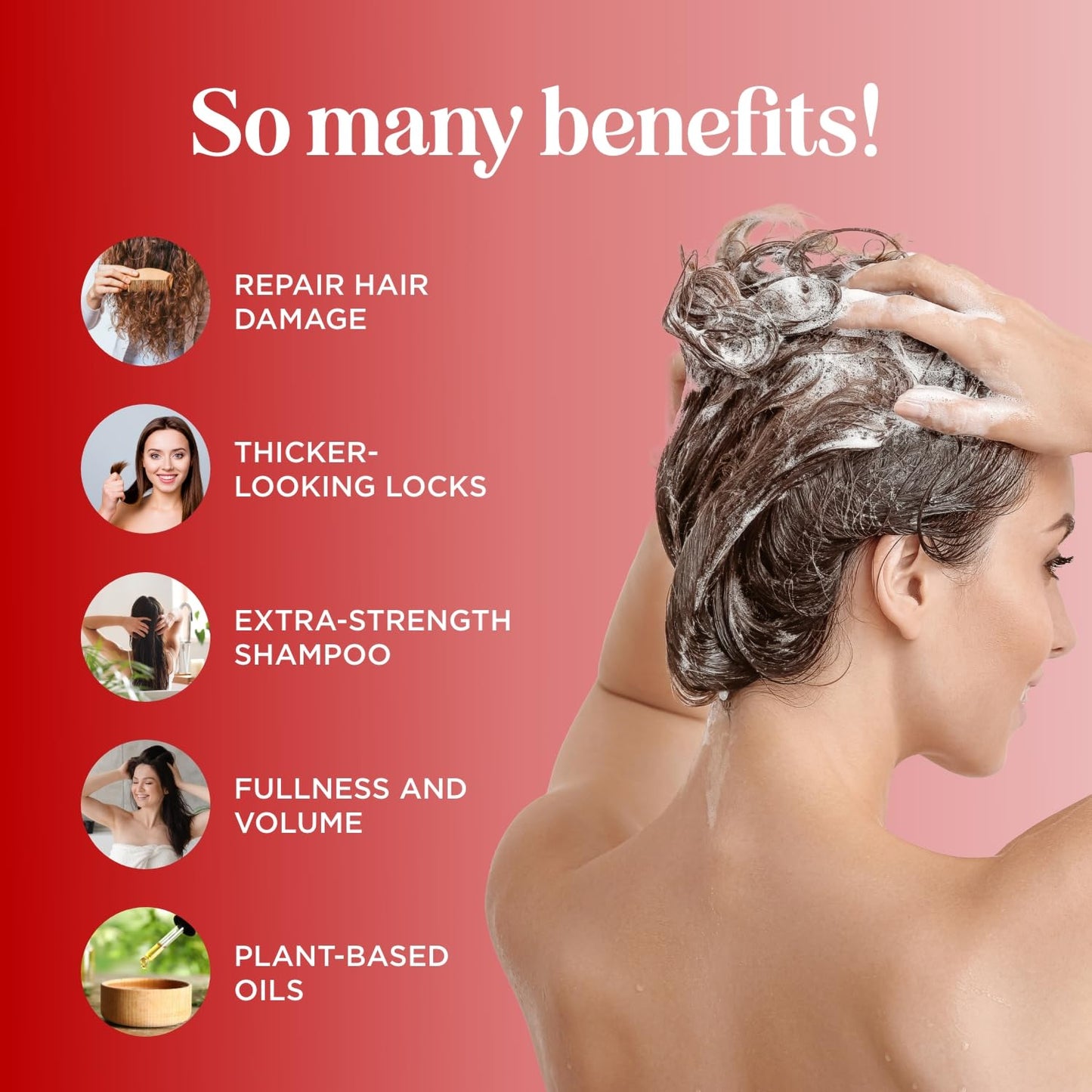 Ultra Biotin Shampoo for Thinning Hair - Extra Strength Volumizing Shampoo for Men and Women with B Vitamins and Rosemary Essential Oil - Sulfate Free Shampoo Biotin Formula for Hair and Scalp Care