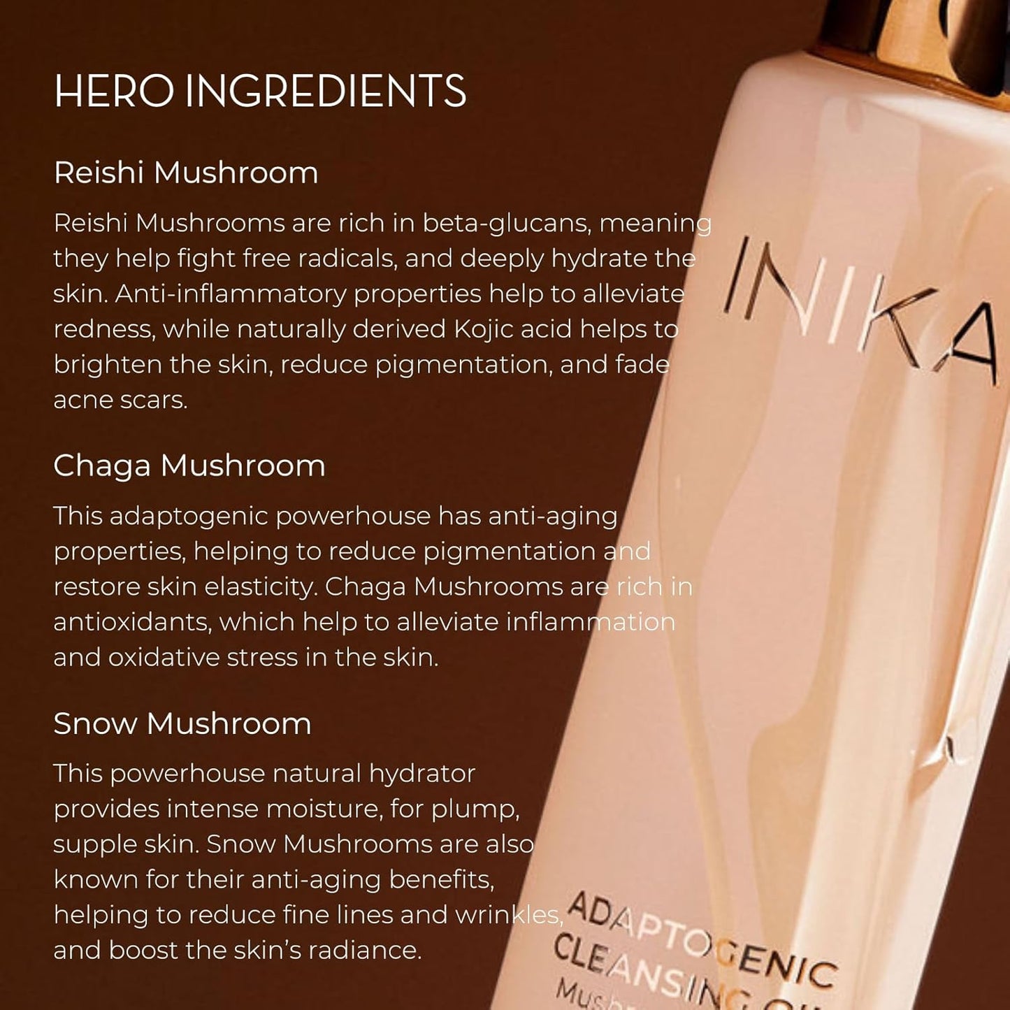 INIKA Adaptogenic Cleansing Oil | Ultra-Luxe, Make-up Melting Cleanser, Dissolve & Draw out Impurities. 100% natural, Non-Comedogenic Formula 80mL