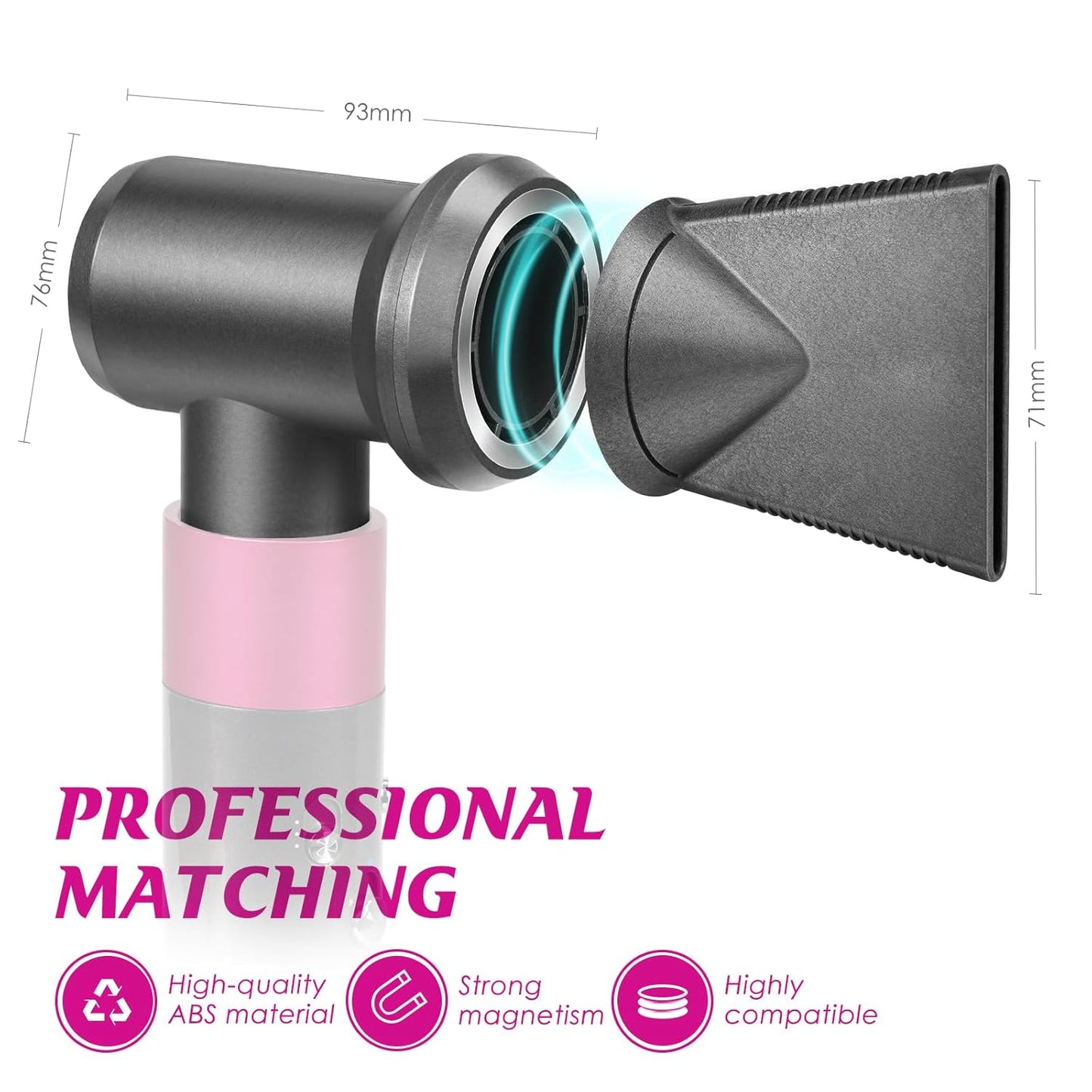 Professional Concentrator and Adapter Kit Compatible with Dyson Airwrap Styler, for Curling Iron Converting to Hair Dryer, with Hair Dryer Attachment Holder