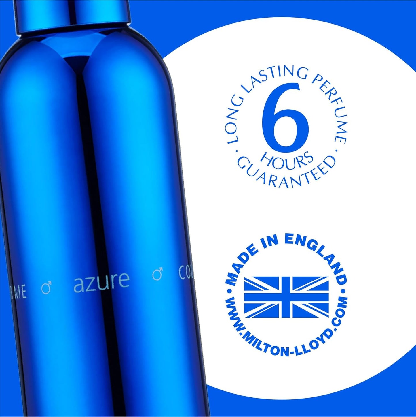 COLOUR ME Azure Perfume. 100ml Eau de Parfum Men, Luxury Fragrance - Aftershave, Long Lasting Perfumes for Men by Milton-Lloyd