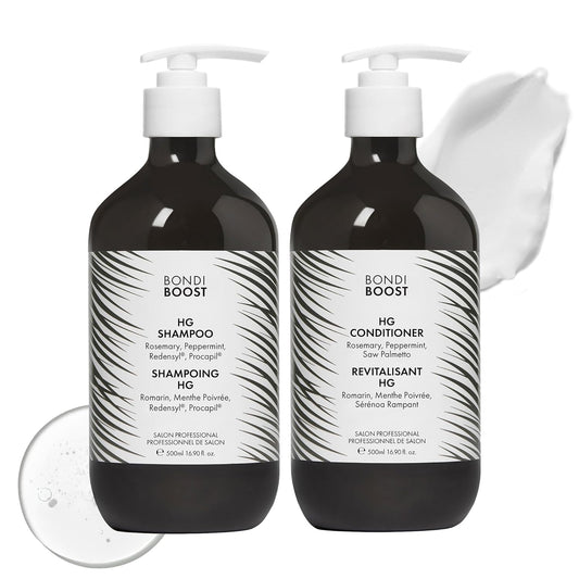 BondiBoost HG Anti-Thinning Shampoo Conditioner Set [16.90 fl oz each], Clinically Tested to Promote Fuller + Thicker-Looking Hair for Women & Men, Procapil, Redensyl & Rosemary Formula, Sulfate-Free