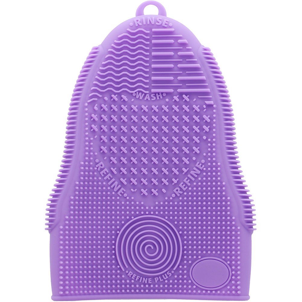Makeup Brush Cleaner Glove Mat Mitt Silicone Cosmetic Cleaning Scrubber Tool Face Brushes and Eye Brush Washing Pad Purple