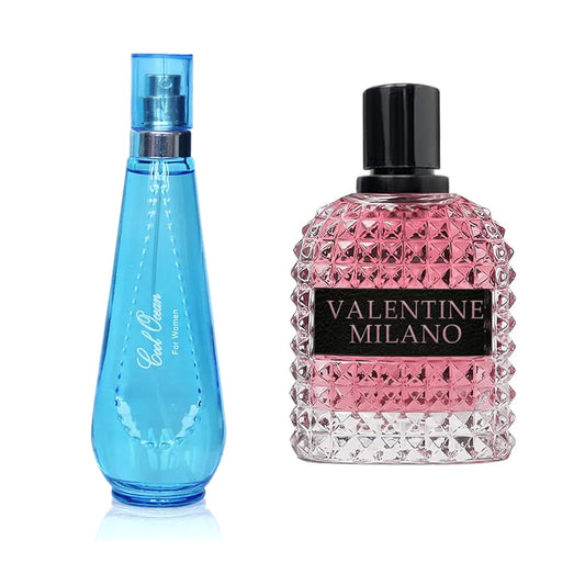 Women's Perfume Combo Set Milano Women&Cool Ocean Floral Fruity Fragrance Eau De Parfum Elegant 100ml Bottle Natural Spray Each for Daily Used