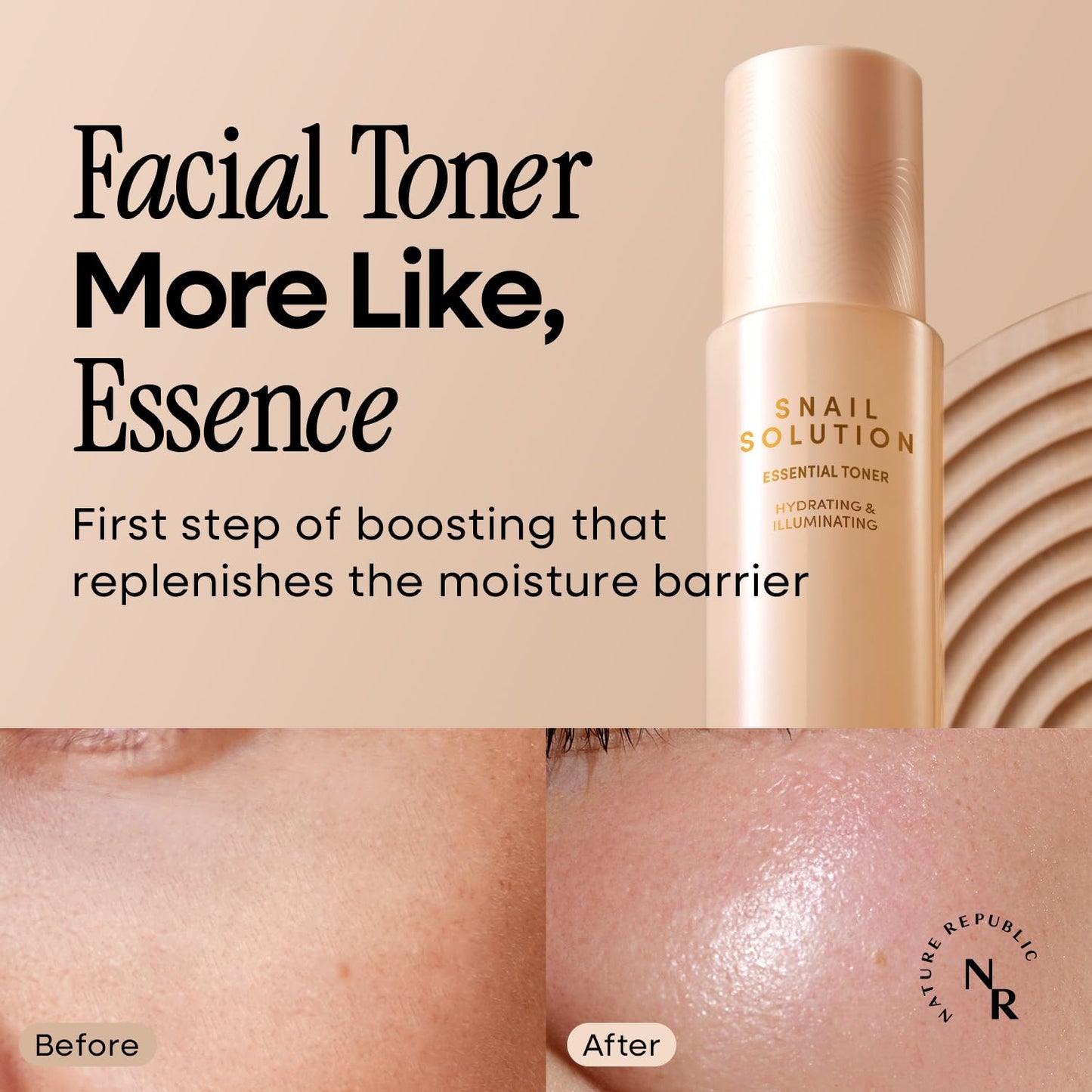 Nature Republic Snail Mucin Toner – Korean Skincare, High Content Mucus, Advanced Face Moisturizer for Skin Care Beauty, Niacinamide, Hydrating lightweight Age-Defying Booster, 130mL/4.39 Fl.Oz