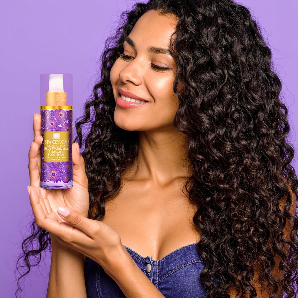 SPA CEYLON Blue Water Lily Body Spray Aquatic Fruity Floral Mist for Women | Ethereal Scent with Musk | Amber & Vanilla (200 ml, Water Lily)