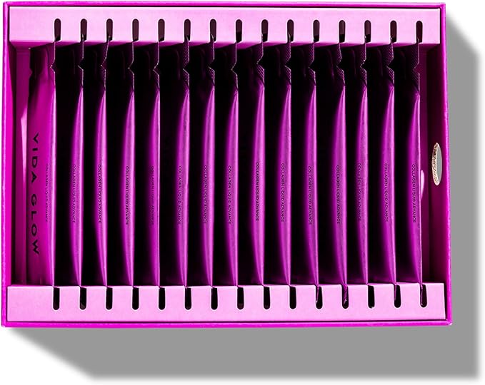 Vida Glow Collagen Liquid Advance – Marine Collagen Peptides with Vitamin C, Antioxidants, and Manuka Honey – Supports Skin Firmness, Hair Thickness, and Nail Strength- Berry Flavor