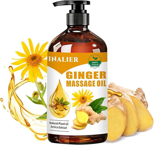 Ginger Massage Oil,Ginger Oil for Lymphatic Drainage,Massage Oil for Massage Therapy,﻿SPA Massage Oils,Relaxing Sore Muscle Massage Oil,Ginger Essential Oil for Body Massage