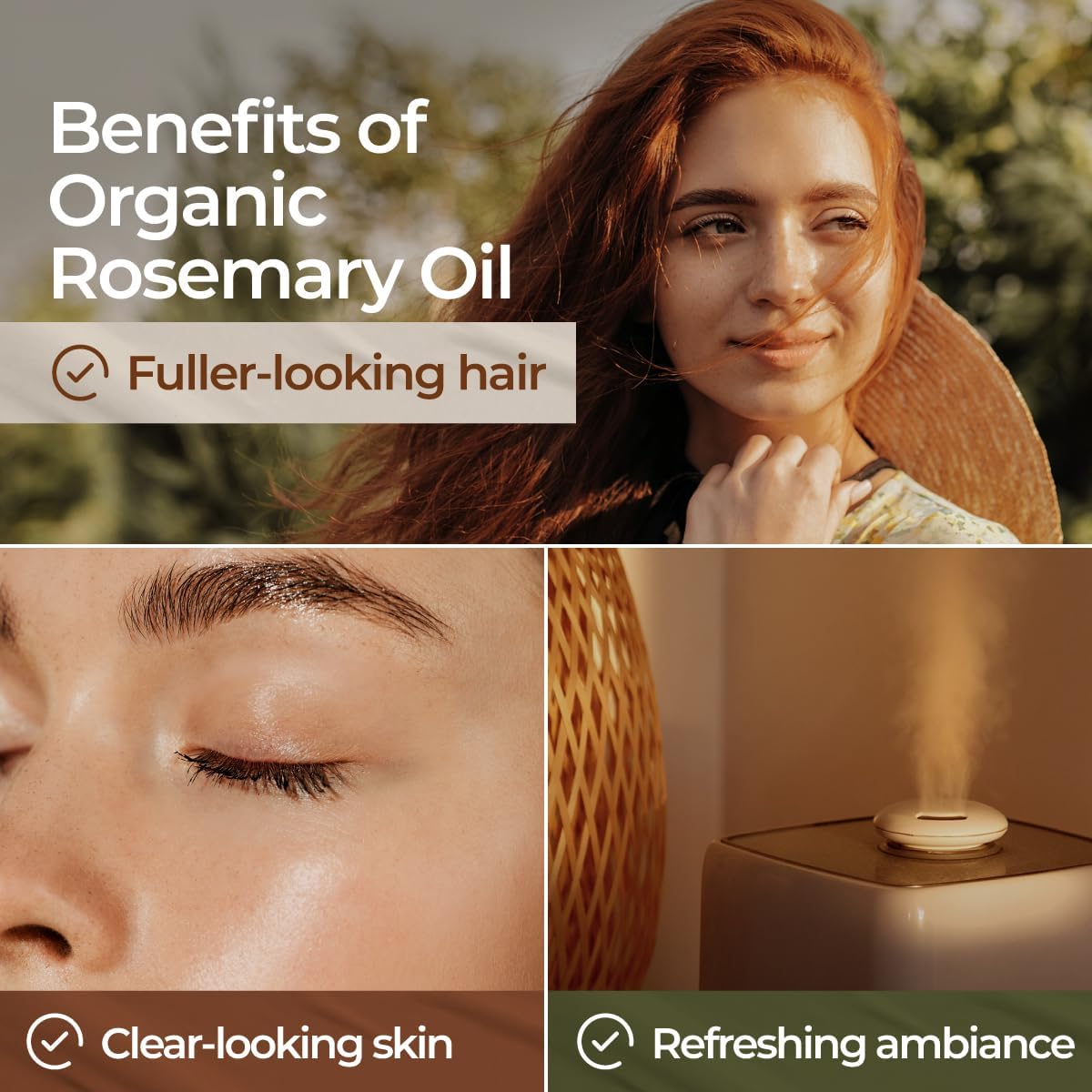 Gya Labs Organic Rosemary Essential Oil - 0.34 Fl Oz - for Skin, Hair, Diffuser, Aromatherapy, DIY Candle Making Scents