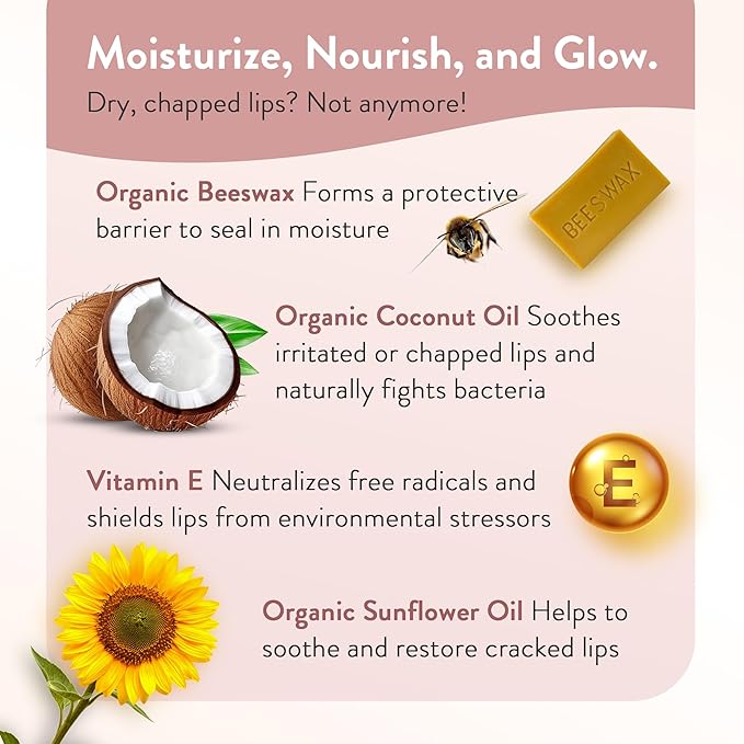 Moroccan Magic Organic Lip Balm Variety Pack Gift Set | Natural Argan and Essential Oils | Quality Smooth Application | Non-Toxic Cruelty Free | Rose, Peppermint Eucalyptus, Lemon Thyme | 3 Pack