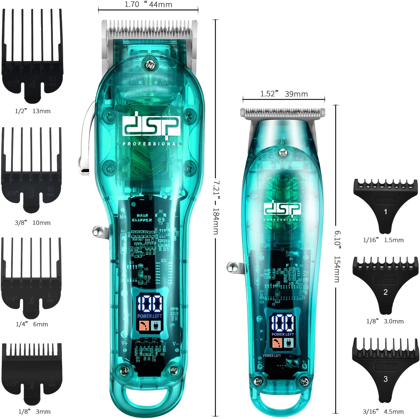 DSP® Hair Clipper, Trimmer Kit for Men Professional Barber Set for Hair and Beard Cutting Zero Gap Beard Trimmer, with LED Display (Blue)