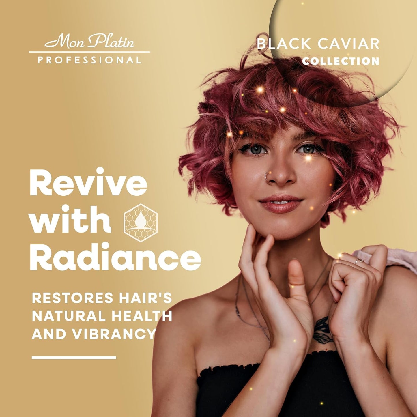 Mon Platin Black Caviar & Silk Protein Hair Mask, Total Repair Shampoo & Serum Bundle – Deep Conditioning, Color-Safe Care for Dry, Damaged Hair with Intense Moisture & Shine Protection