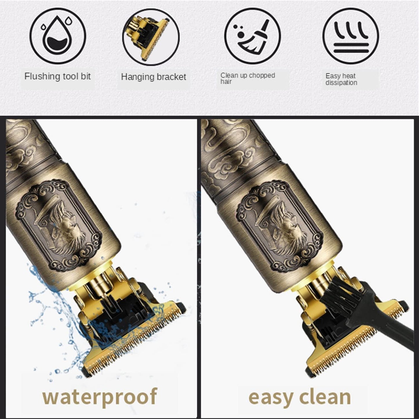 Hair Clippers for Mens Cordless Hair Trimmer T-Blade Trimmer Professional Haircut & Grooming Kit Rechargeable Clippers Hair Trimmer Shaver Cutting Kit with LCD Display (Figure-02)