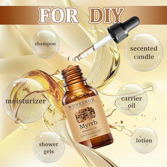 Myrrh Essential Oils 60ML, Pure Myrrh Essential Oil for Aromatherapy Diffuser - 2 Fl Oz