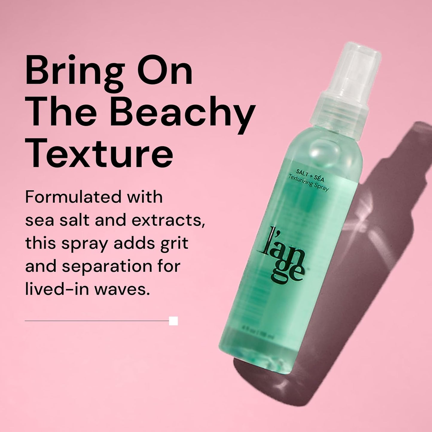 L'ANGE HAIR Sea Salt Texturizing Spray For Effortless Beachy Waves & Volume | Mineral-infused Sea Salt Hair Spray For Touchable Hold & Long-lasting Shine | Fresh, Lightly Tropical Scent | 4 Fl Oz