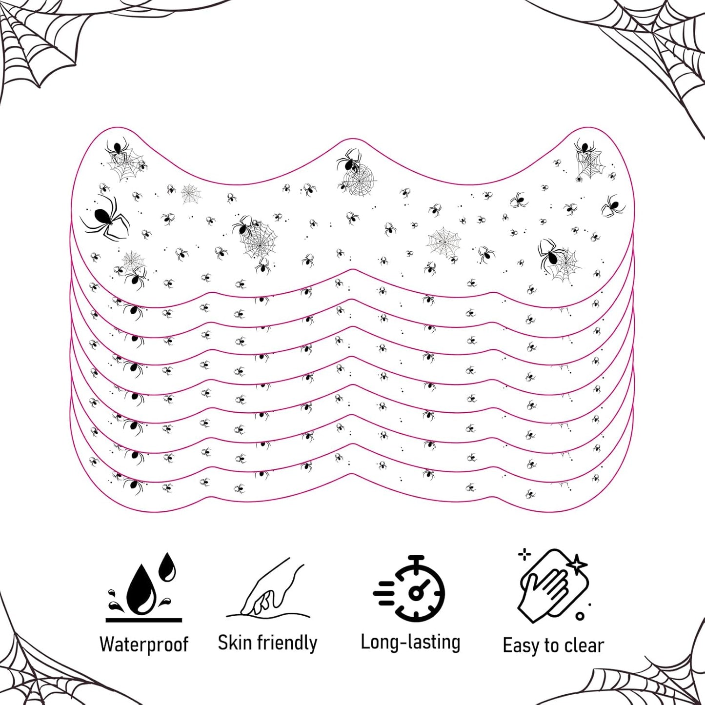 Halloween Gothic Freckles Face Tattoo, Temporary Tattoos with Spider&Spiderweb Design, Temporary Makeup Freckles Tattoos, Freckles Face Tattoo Stickers for Women, Kids, Halloween, 8Pcs