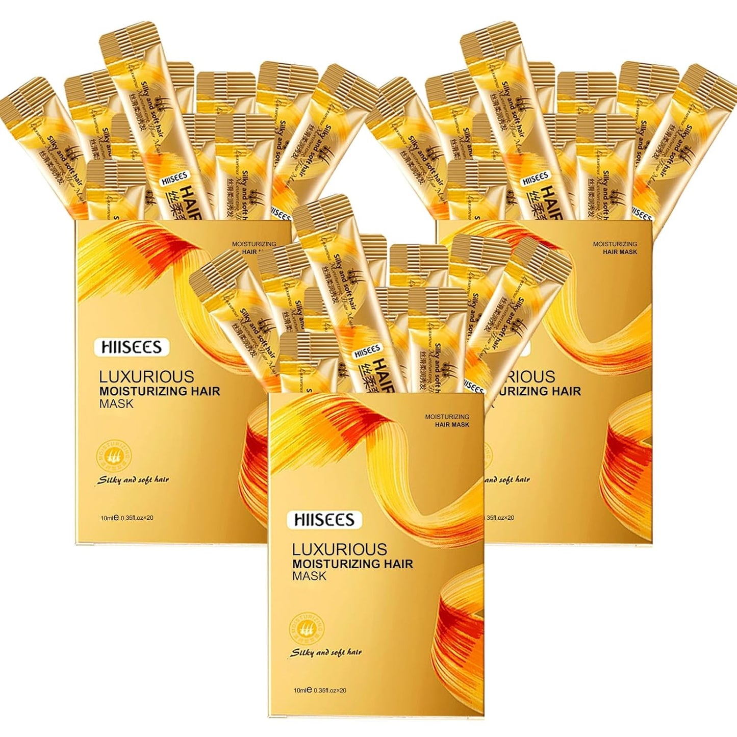 60PCS Mini Hair Mask (10ml Each) – Travel Size Hair Mask for Dry Damaged Hair & Frizzy Hair, Infused with Nourishing Serum, All Hair Types, Perfect for Thank You Gifts & Business Trips