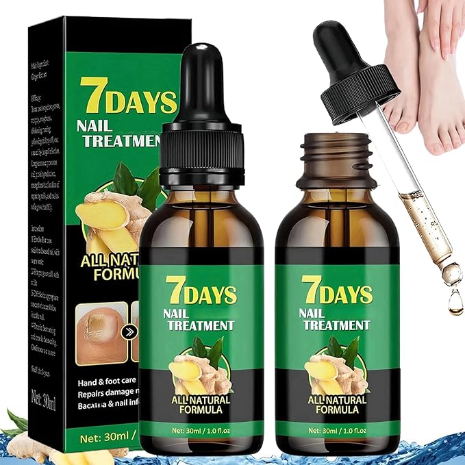 2Pcs Ginger Nail Growth and Strengthener-Nail Growth Serum-30ML Each Natural Nail Strengthener for Damaged Nails-Ginger Nail Treatment
