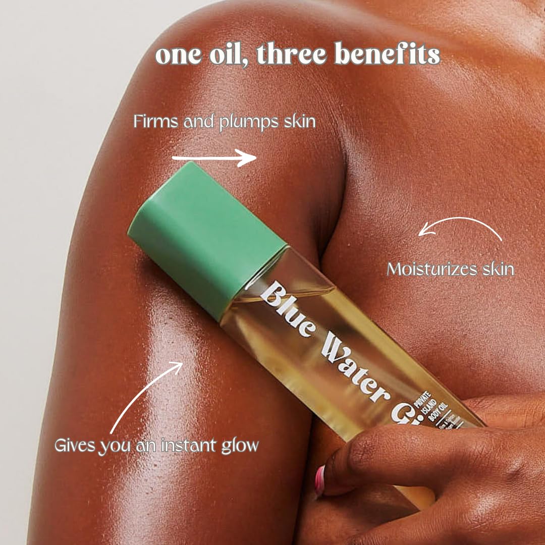 Private Island Body Oil with Collagen Peptides – Deeply Hydrating After-Shower Oil for Winter-Dry Skin – Firming, Nourishing & Barrier-Restoring with Jojoba, Sea Buckthorn & Squalane (3.4 oz)