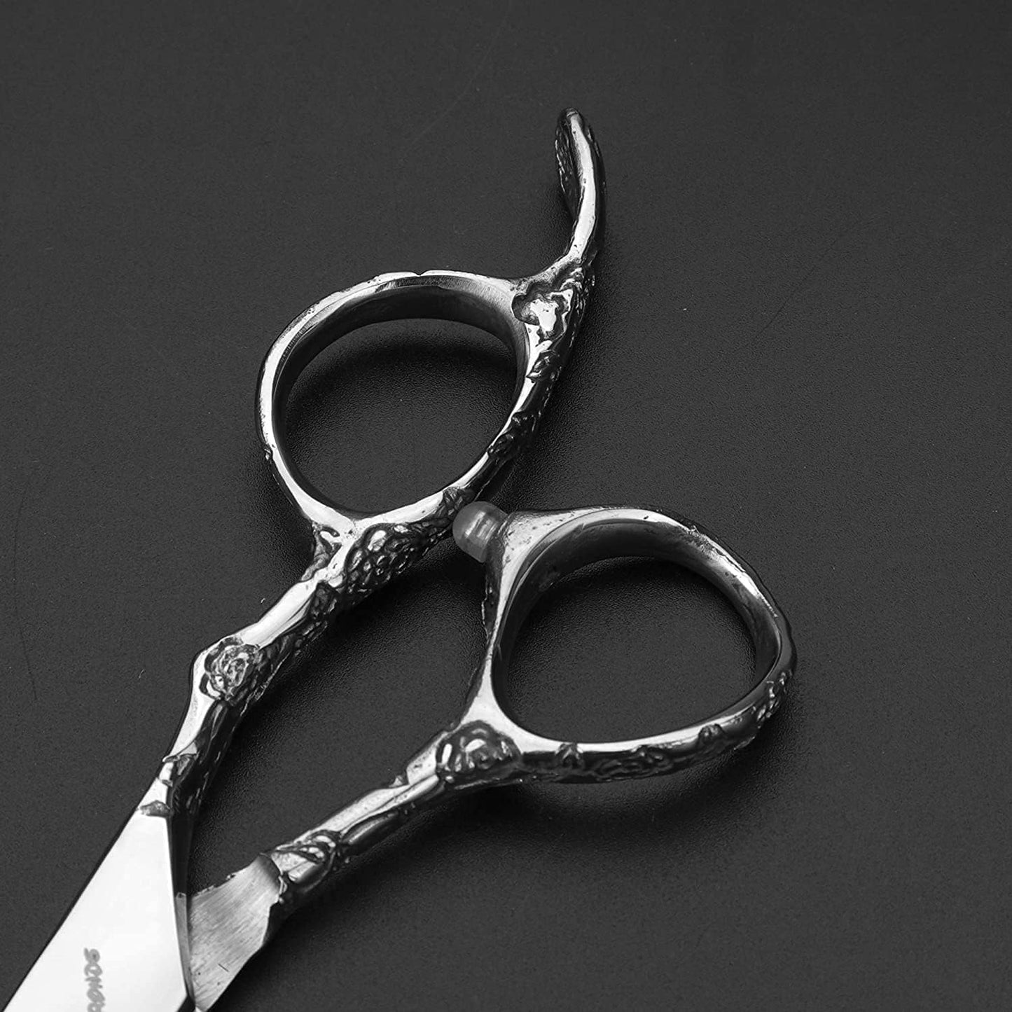 6/7/8 Inch Professional Hairdressing Scissors Barber Rose Pattern Hair Stylist Shears Styling Tool Japanese Stainless Steel Clippers (6-in four piece set)