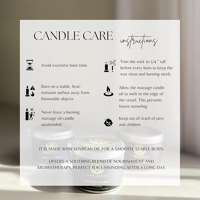 Muscle Relaxing Massage Oil Candle - Valentines Gift, Scented Massage Oil Candles for Relaxation and Home Spa (160 Grams or 6 oz.) - with Grapefruit, Rosemary, Black Pepper - by PURE EARTH essentials