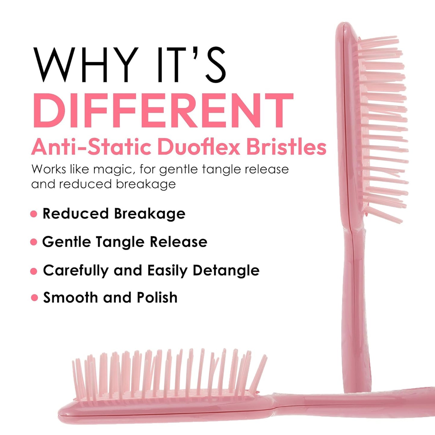 Detangling Brush for All Wet or Dry Hair Types - Pain-Free Brushing, Vented Hair Brush - Lightweight Handle with Extreme Flex to Contour to Scalp (Dusty Pink)