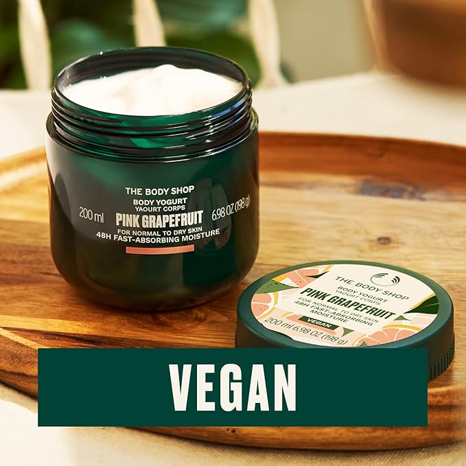 The Body Shop Pink Grapefruit Body Yogurt – Instantly Absorbing Hydration from Head to Toe – For Normal to Dry Skin – Vegan – 6.91 oz