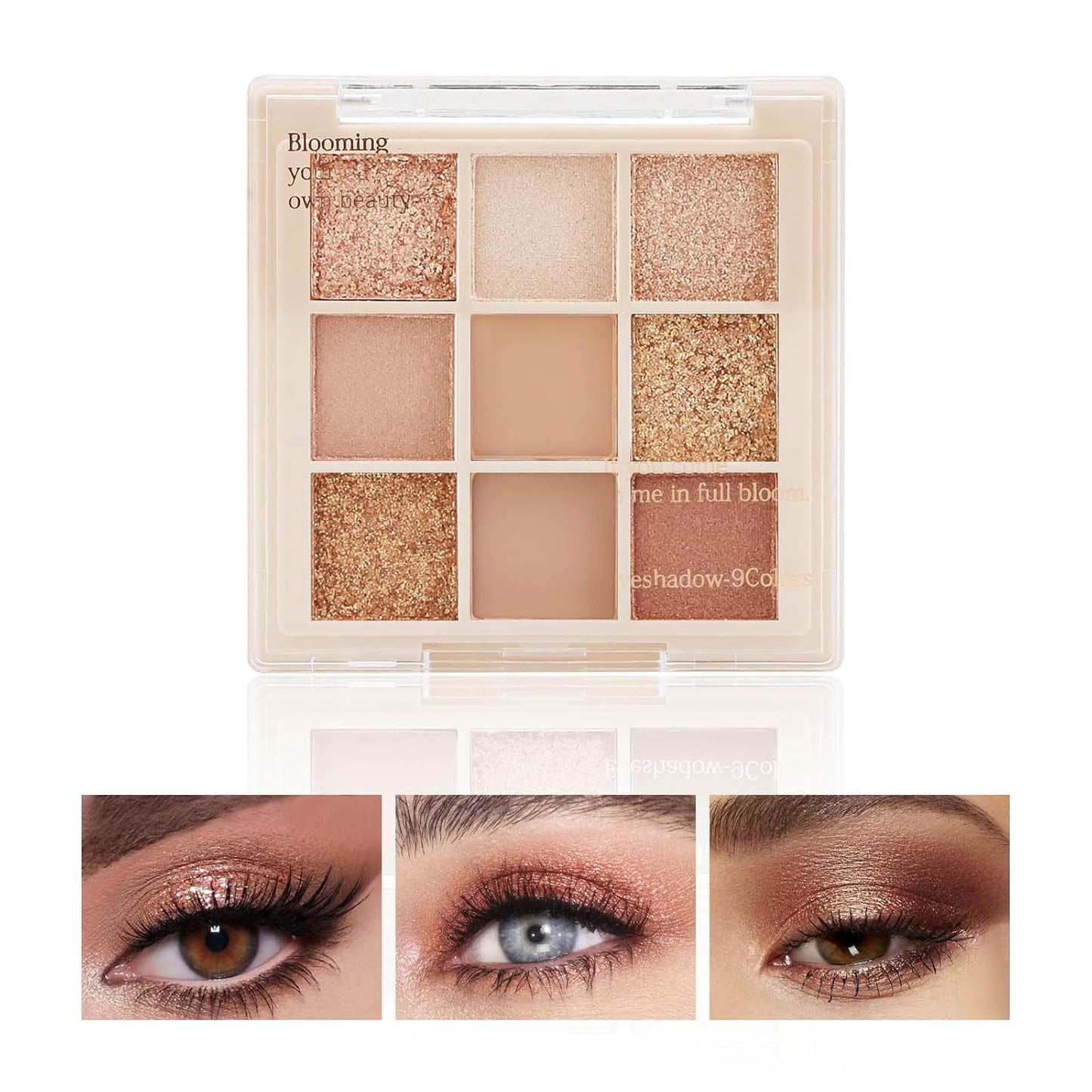 Boobeen Nude Eyeshadow Palette - Matte and Shimmer Makeup, Highly Pigmented Creamy Eye Shadow Powder, Create a Neutral Eye Look, Long Wearing