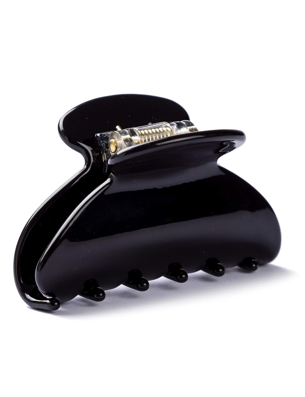 Handmade Celluloid Acetate French Design Barrettes Tortoise Shell Claws Hair Claw Luxury Fashion Accessories Hair Clip for Women (Classic black)