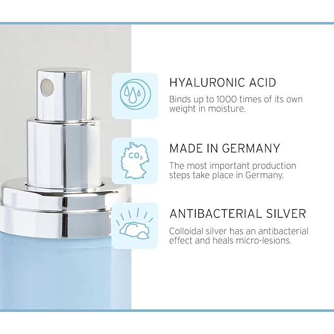 Nutraskin Hyaluronic Water - Anti Aging Facial Toner Spray for Fresher Skin I High Concentration Hyaluronic Acid Toner I Natural Hyaluron Cosmetics for Daily Use I Made in Germany I 30ml