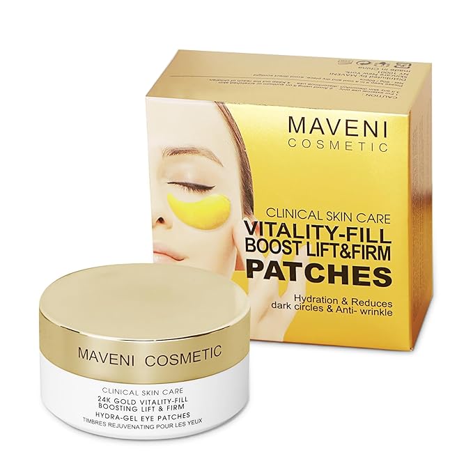 COSMETIC |24k Gold Vitality-Fill Hydra-Gel Eye Patches | Anti-Aging Under-Eye Patches, Help Boosting Lift & Firm the Look of the Eye Area