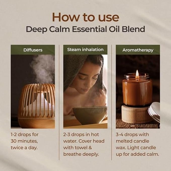 Gya Labs Deep Calm Essential Oil for Diffuser Blend - 100% Pure Natural Calming Essential Oils for Aromatherapy, Body, Uplift, Grounding & Relaxing (0.34 Fl Oz)