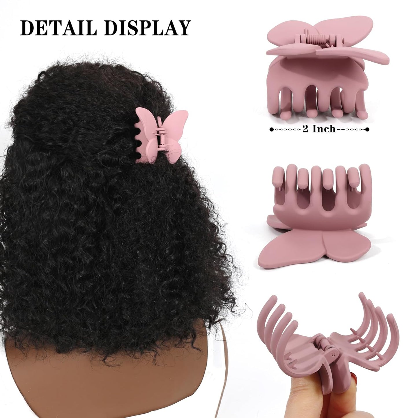 Butterfly Hair clips Hair Accessories for girl women Matte claw clips for Thick or Thin Hair. (Matte 4pcs)