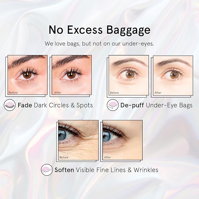 grace & stella Under Eye Patches with Peptides & Rice Extract - Firming Eye Masks for Dark Circles and Puffiness - Iridescent Eye Mask Patches for Firmer-Looking Skin - Vegan, Cruelty-Free, 24 Pairs