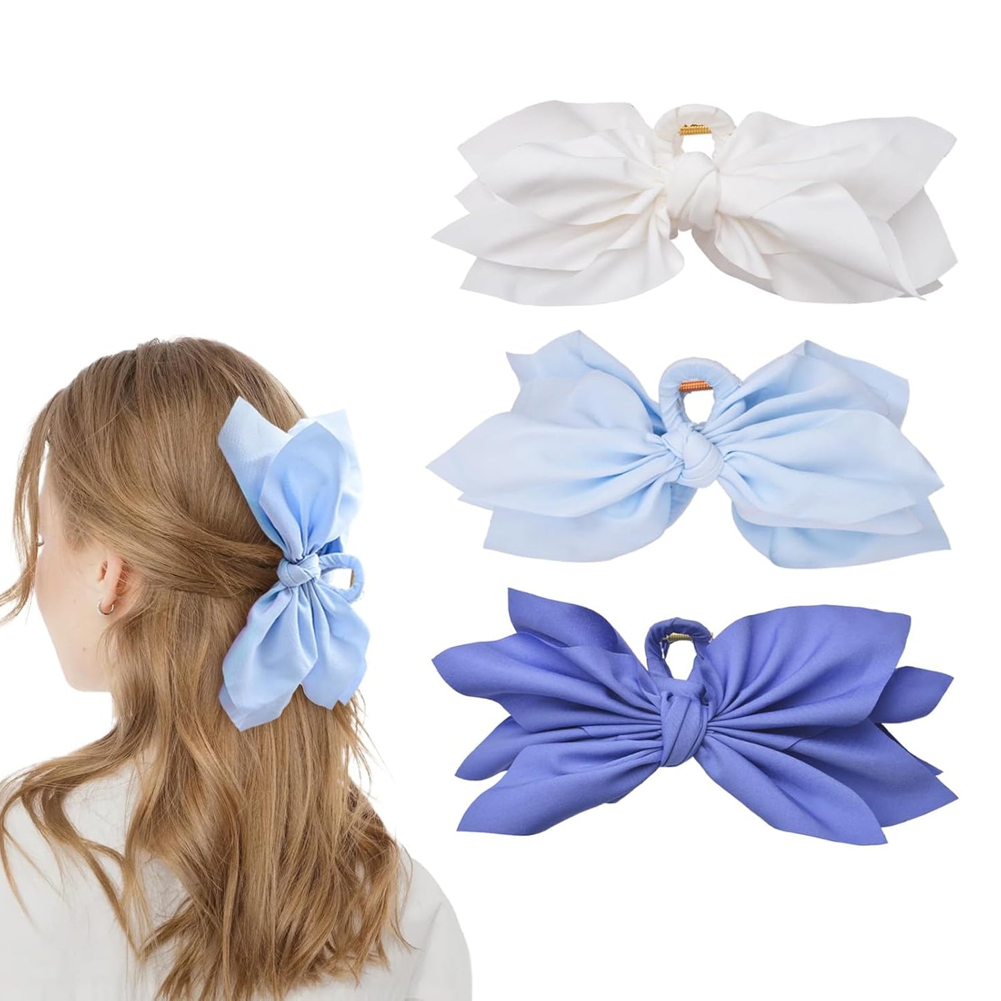 Bow Claw Clips Bow Hair Clips 3PC Big Hair Bows for Women Butterfly Styling Large Hair Clips for Thick Hair for Girls Hair Accessories for Teen