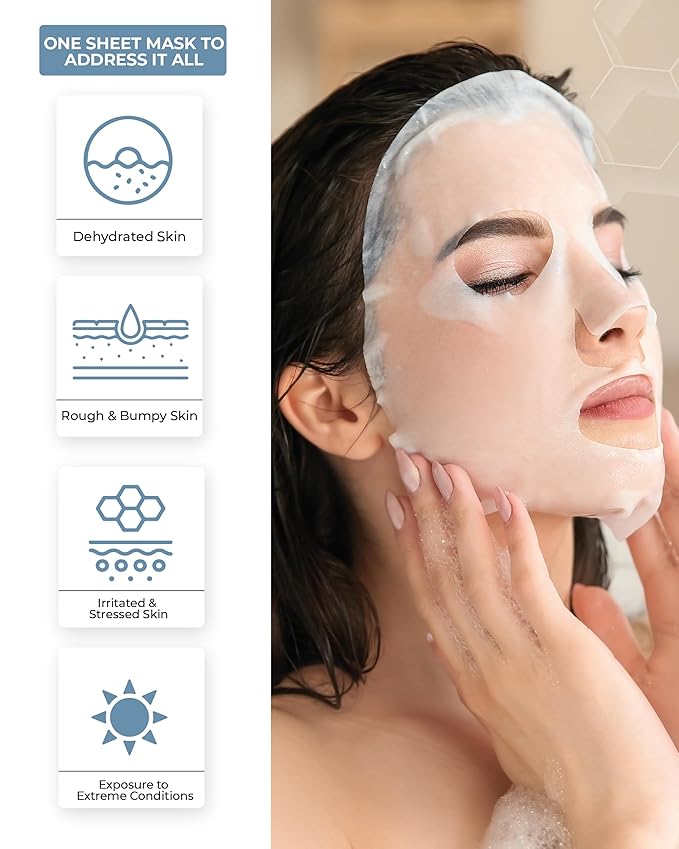 CENTELLIAN 24 Madeca Mask (Water Hydrating, 20pc) - Face Mask Sheet for Deep Hydration, Sun Damage with Centella Asiatica, TECA, Niacinamide, Ceramide. Korean Skin Care for Men Women by Dongkook