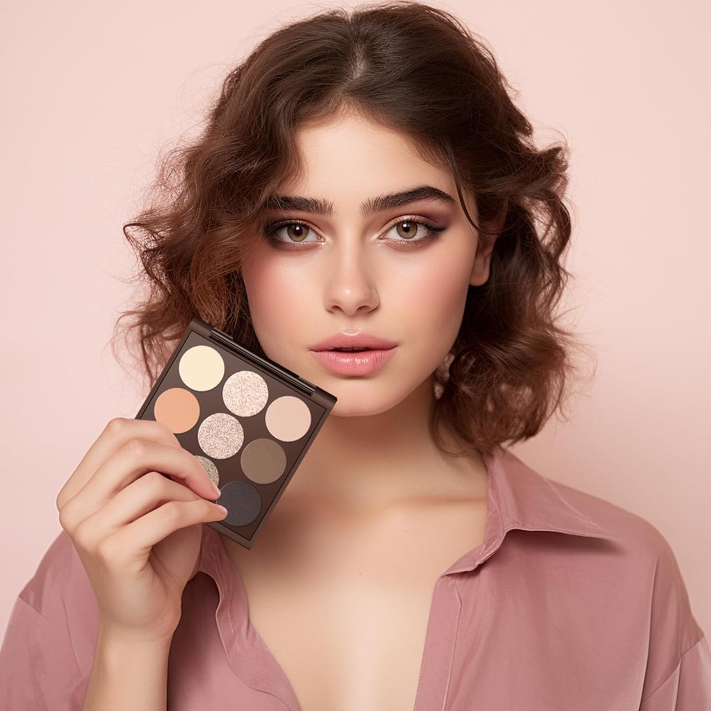 Neutral Eyeshadow palette, Nude eye shadow palette, High-Pigment eyeshadow makeup palette with Mirror, Long-lasting Wear, Vegan, Cruelty-free - 0.5oz